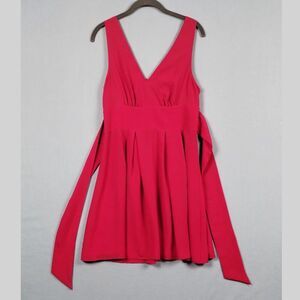 Victorias Secret VS Red Party Dress Deep V-Neck Sleeveless Side Ties Size 6